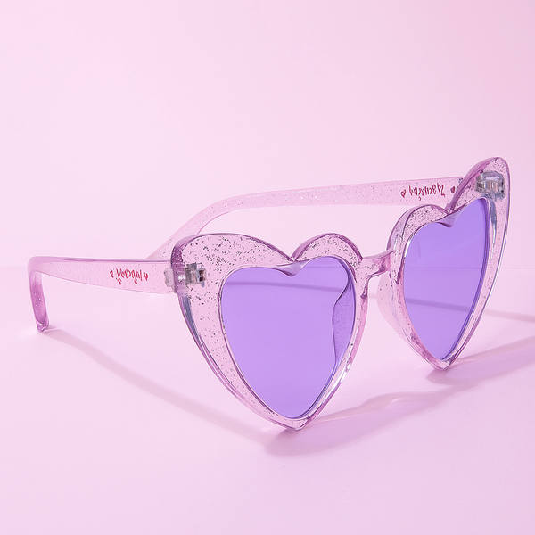 GLITTER GIRL SPARKLING HEART WOMENS SUNGLASSES- FUNFETTI