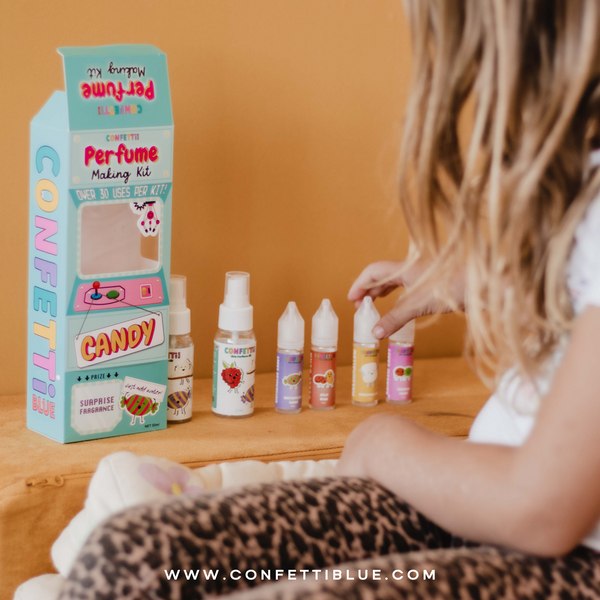 CONFETTI BLUE CANDY SCENTED PERFUME MAKING KIT