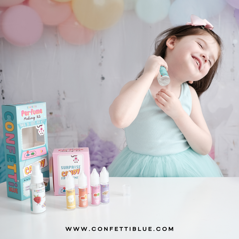 CONFETTI BLUE CANDY SCENTED PERFUME MAKING KIT