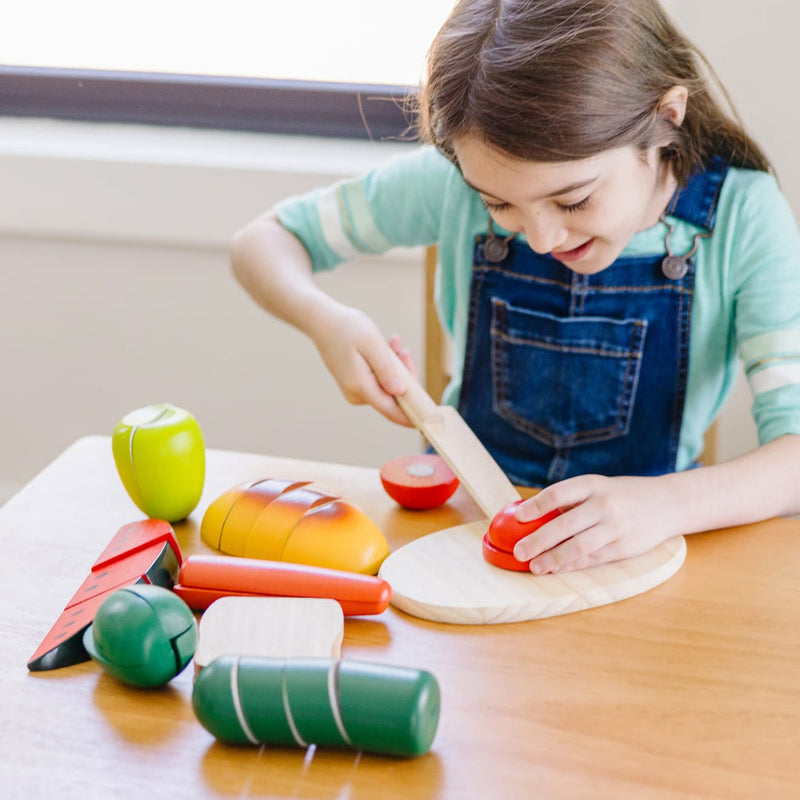 MELISSA AND DOUG CUTTING FOOD- WOODEN PLAY FOOD