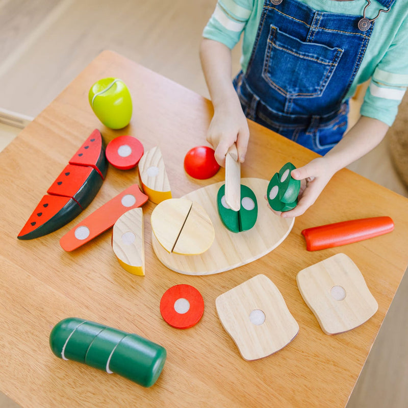 MELISSA AND DOUG CUTTING FOOD- WOODEN PLAY FOOD
