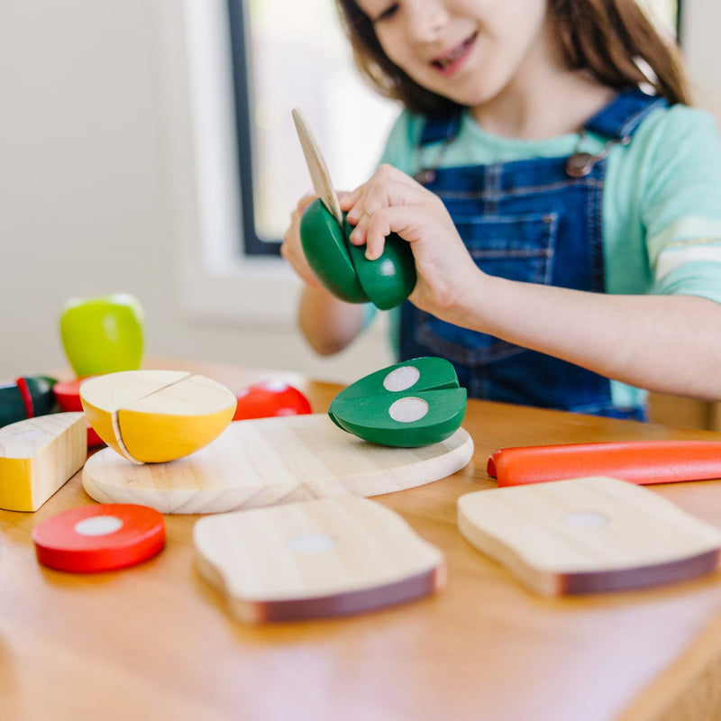 MELISSA AND DOUG CUTTING FOOD- WOODEN PLAY FOOD