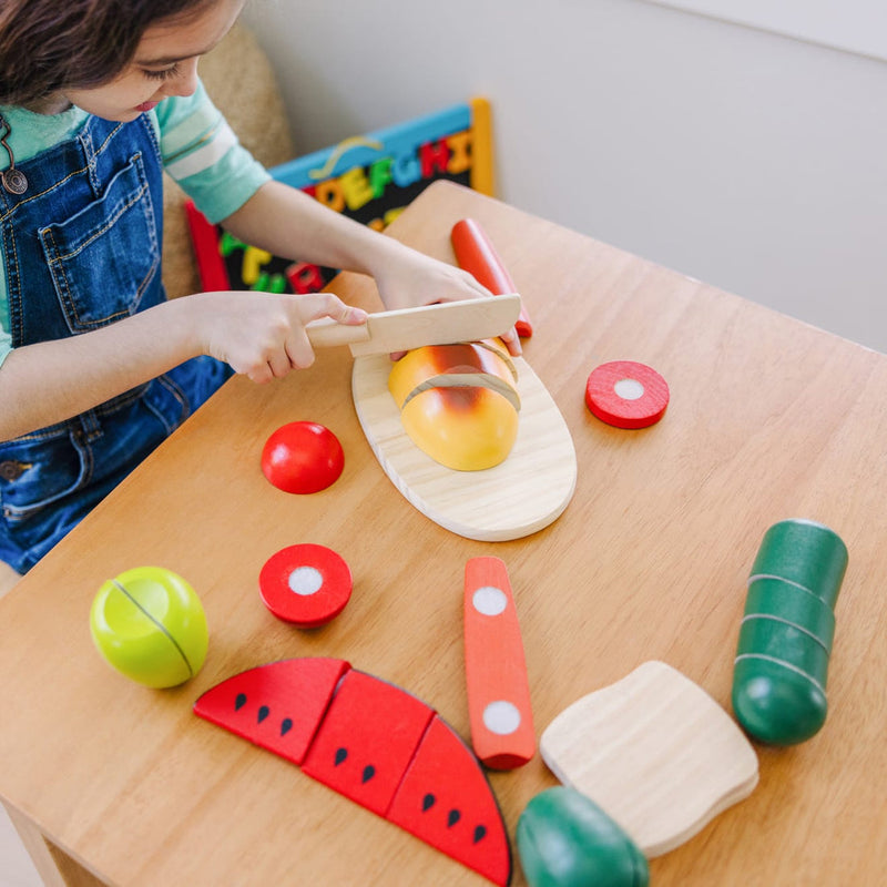 MELISSA AND DOUG CUTTING FOOD- WOODEN PLAY FOOD