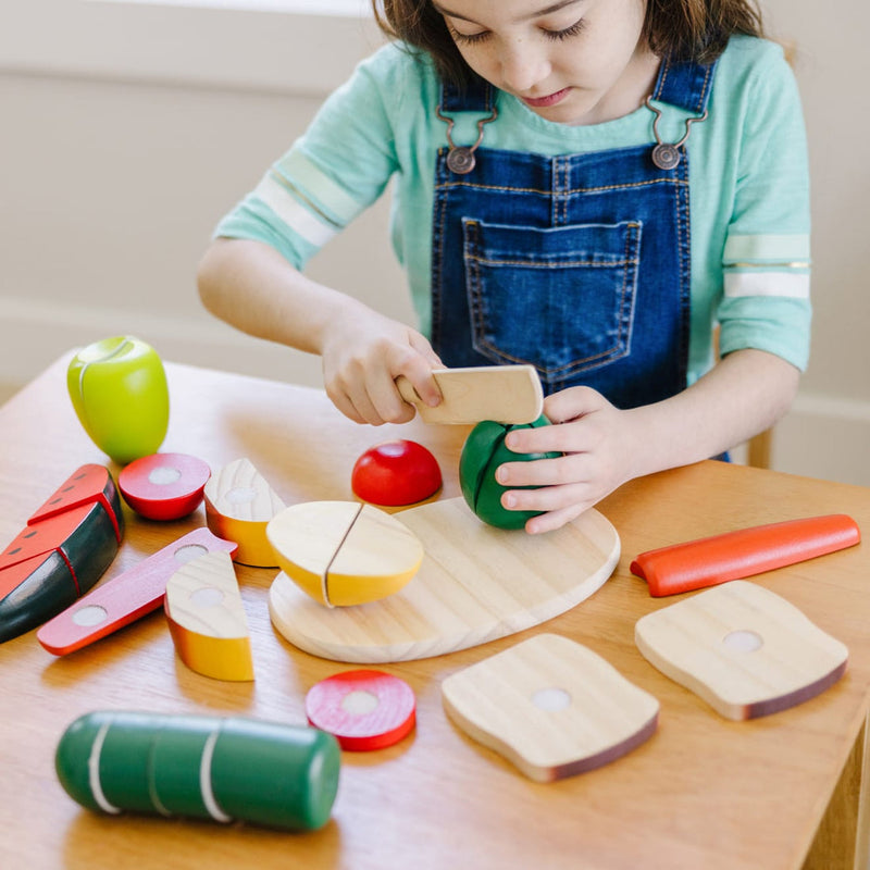 MELISSA AND DOUG CUTTING FOOD- WOODEN PLAY FOOD