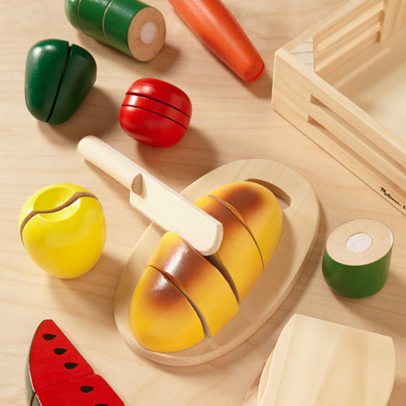 MELISSA AND DOUG CUTTING FOOD- WOODEN PLAY FOOD