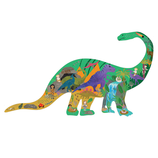 FLOSS AND ROCK 80PC SHAPED JIGSAW PUZZLE-DINOSAUR