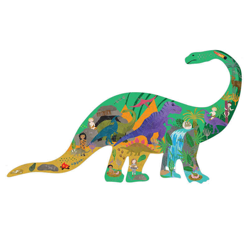 FLOSS AND ROCK 80PC SHAPED JIGSAW PUZZLE-DINOSAUR