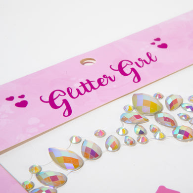 GLITTER GIRL UNICORN FACE GEMS- GLOW IN THE DARK