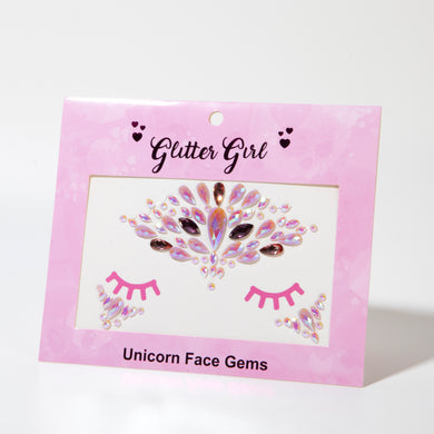 GLITTER GIRL UNICORN FACE GEMS- PURPLE PARTY