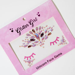 GLITTER GIRL UNICORN FACE GEMS- PURPLE PARTY