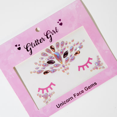 GLITTER GIRL UNICORN FACE GEMS- PURPLE PARTY
