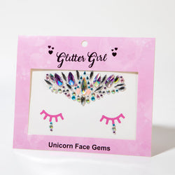 GLITTER GIRL UNICORN FACE GEMS- SNOWFLAKE