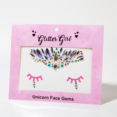 GLITTER GIRL UNICORN FACE GEMS- SNOWFLAKE