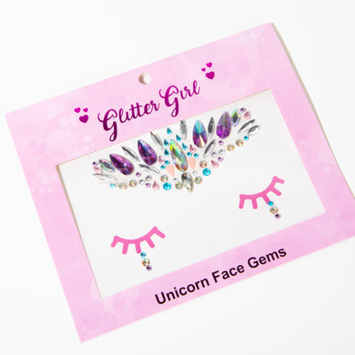 GLITTER GIRL UNICORN FACE GEMS- SNOWFLAKE