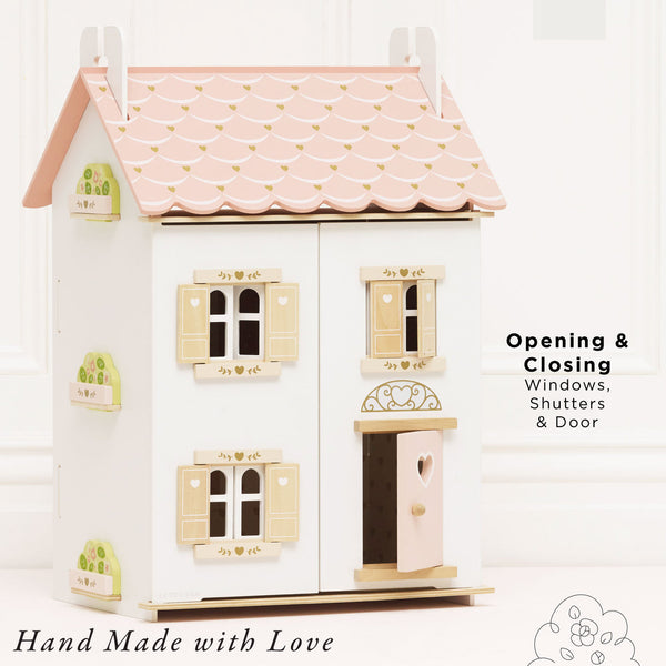 LE TOY VAN ROSE HEART WOODEN DOLLS HOUSE