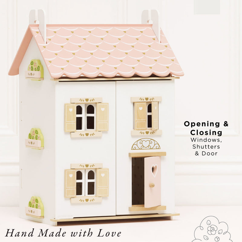 LE TOY VAN ROSE HEART WOODEN DOLLS HOUSE