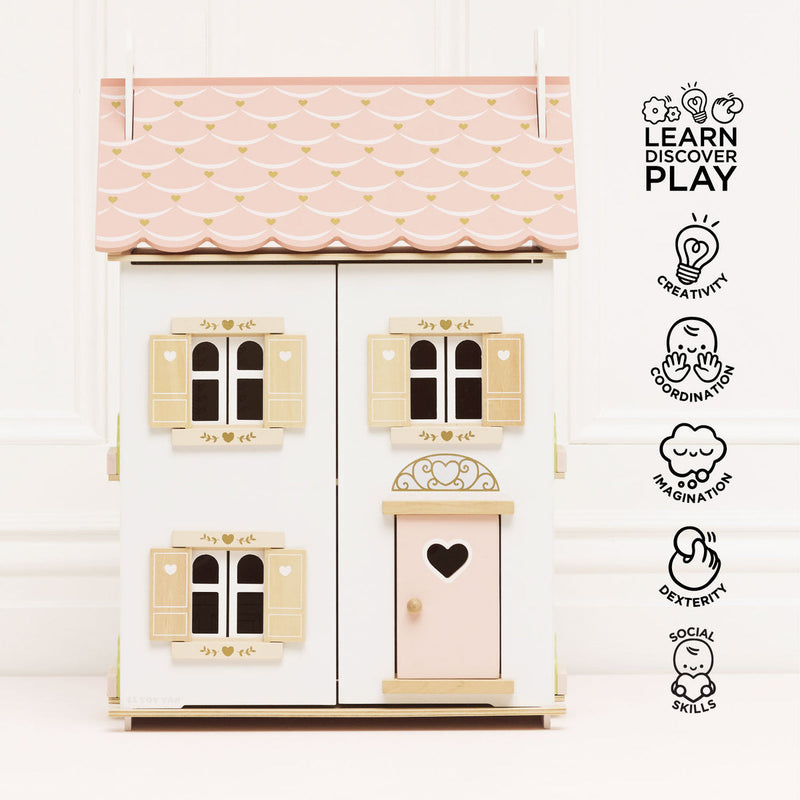 LE TOY VAN ROSE HEART WOODEN DOLLS HOUSE