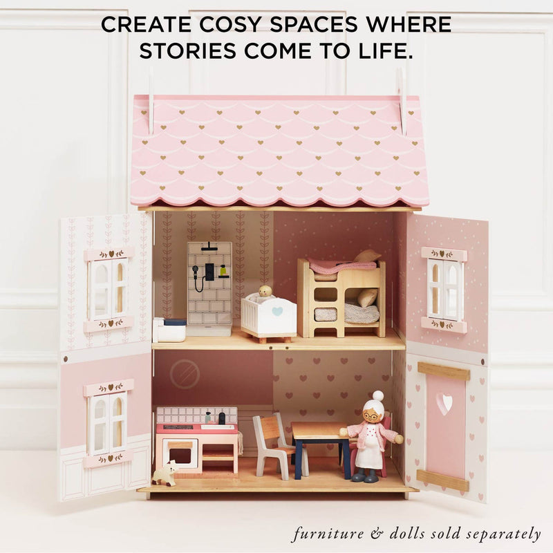 LE TOY VAN ROSE HEART WOODEN DOLLS HOUSE