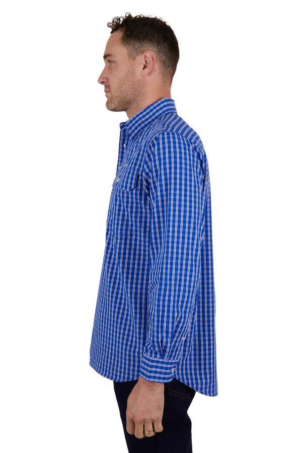 Hard Slog Men's Tad 1/2 Placket Long Sleeve Shirt - Royal
