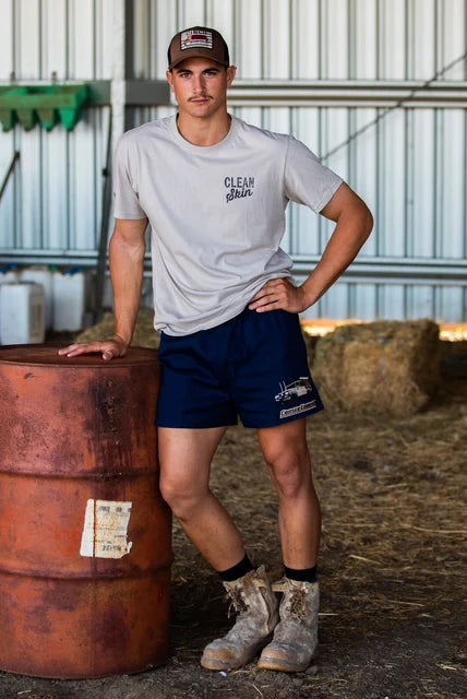 Crowbar Men's Andy Drill Shorts - French Navy/Dual Cab Cruiser Country