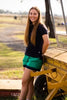 Mary G Ladies Old School Panel Shorts - Kelly Green/French Navy