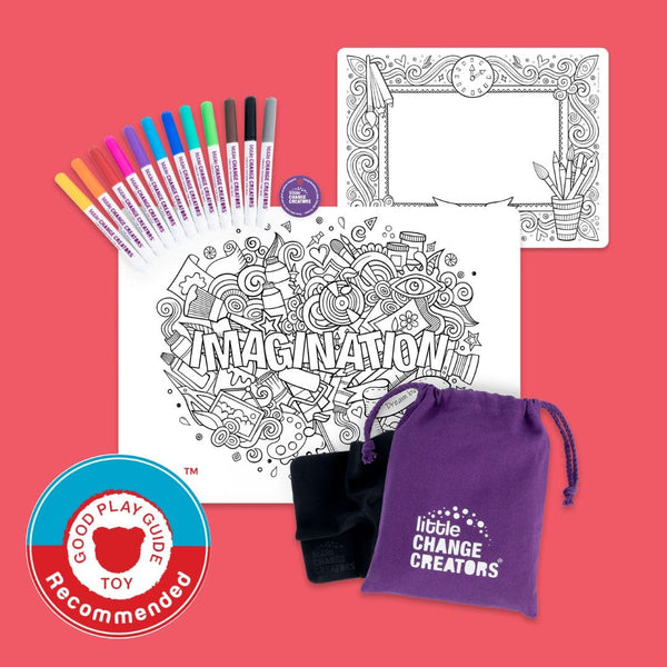 LITTLE CHANGE CREATORS SILICONE MAT COLOURING SET- IMAGINATION