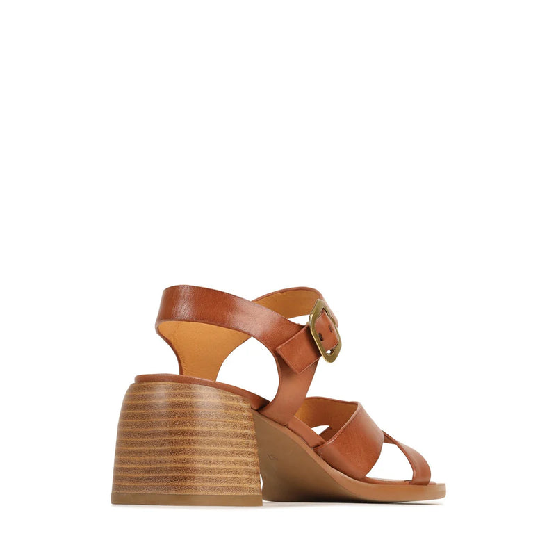 EOS Isoken Block Heel Sandal - Brandy