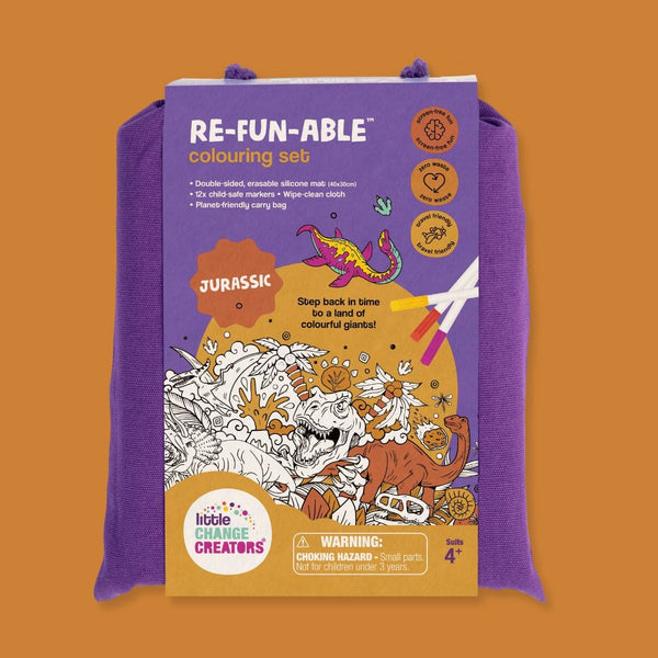 LITTLE CHANGE CREATORS SILICONE MAT COLOURING SET- JURASSIC