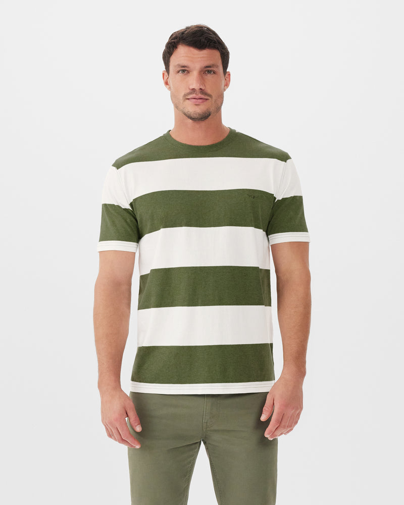 R.M. Williams Copley T-Shirt - Olive/White