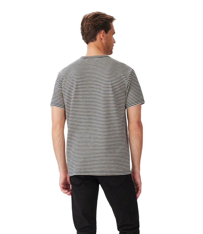 R.M. Williams Stanley Stripe T-Shirt - Sand/Navy