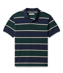 R.M. Williams Bright Polo - Navy/Green/Cream