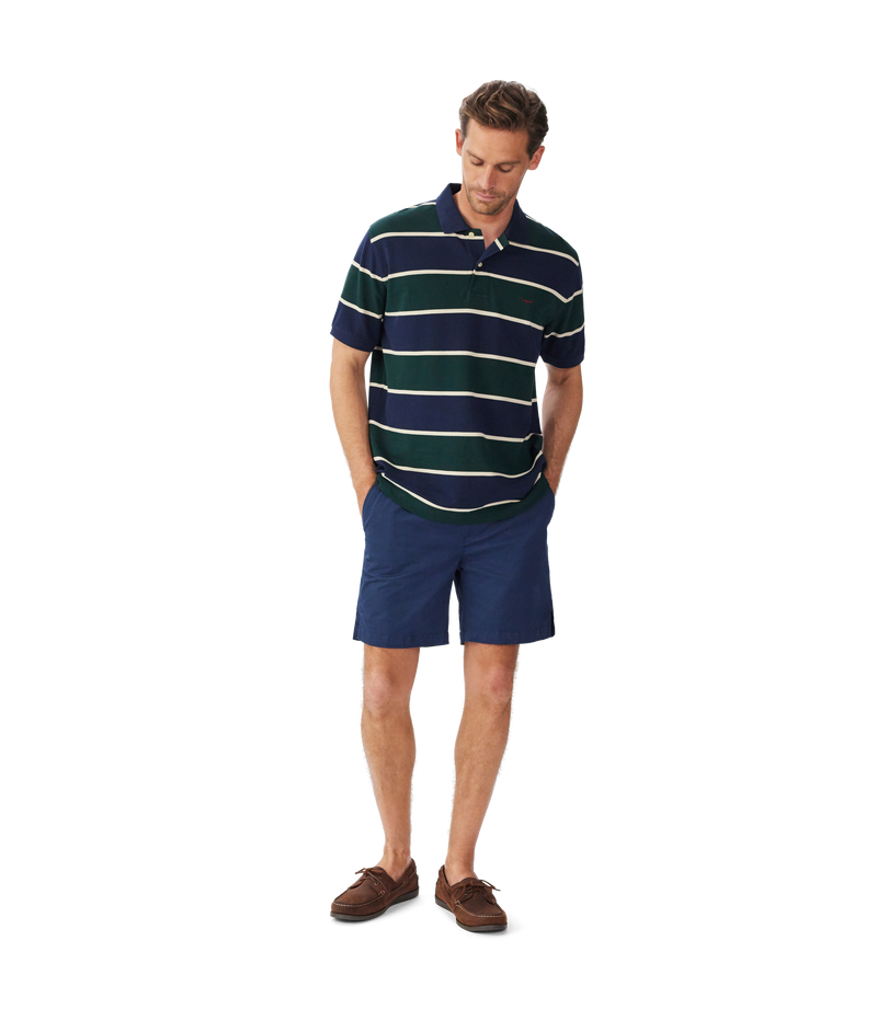 R.M. Williams Bright Polo - Navy/Green/Cream