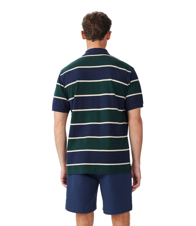 R.M. Williams Bright Polo - Navy/Green/Cream