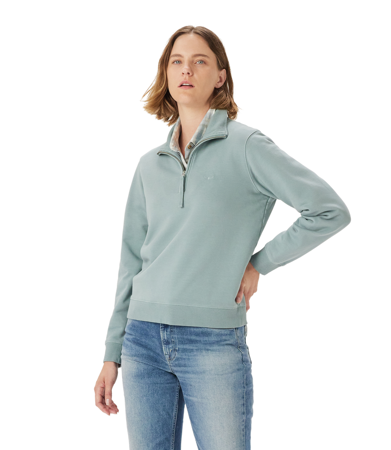 R.M. Williams Womens Trickett 1/4 Zip Sweatshirt - Jade