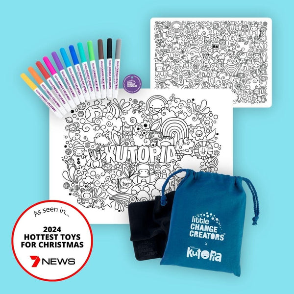 LITTLE CHANGE CREATORS SILICONE MAT COLOURING SET- KUTOPIA