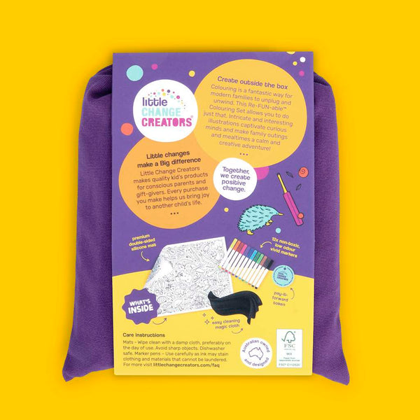 LITTLE CHANGE CREATORS SILICONE MAT COLOURING SET- AUSTRALIA