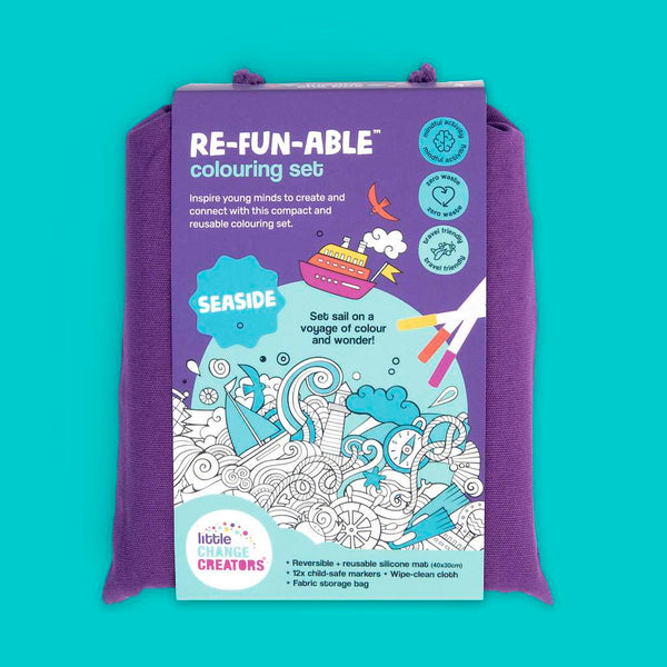 LITTLE CHANGE CREATORS SILICONE MAT COLOURING SET- SEASIDE