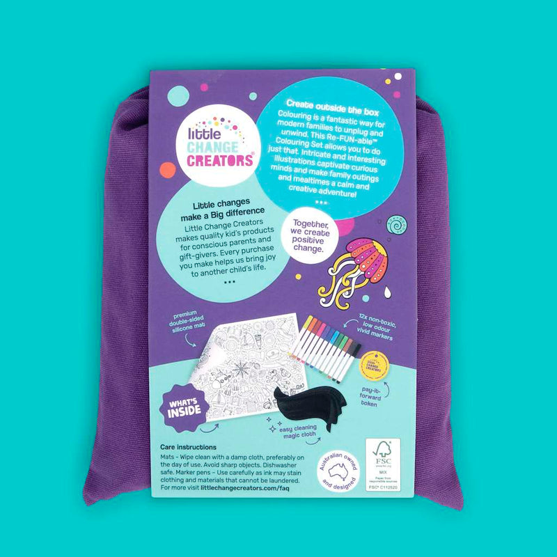 LITTLE CHANGE CREATORS SILICONE MAT COLOURING SET- SEASIDE