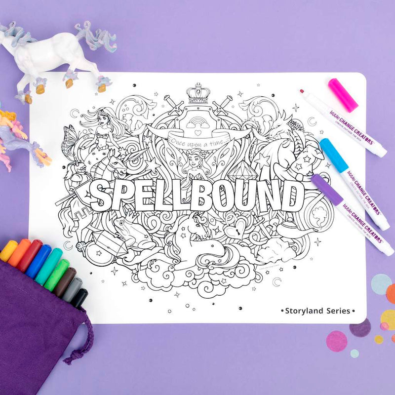 LITTLE CHANGE CREATORS SILICONE MAT COLOURING SET- SPELL BOUND