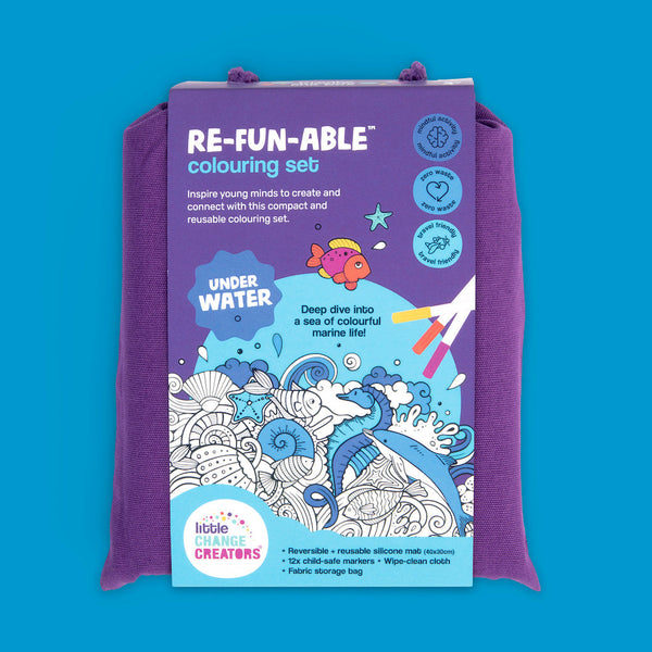 LITTLE CHANGE CREATORS SILICONE MAT COLOURING SET- UNDER WATER