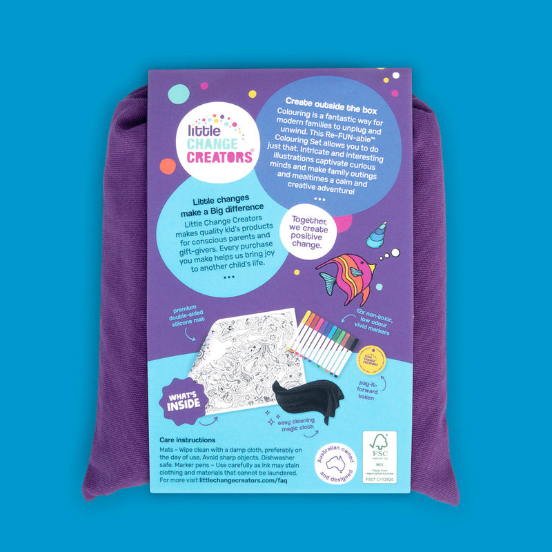 LITTLE CHANGE CREATORS SILICONE MAT COLOURING SET- UNDER WATER