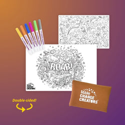 LITTLE CHANGE CREATORS SILICONE MAT COLORING SET- ROAR
