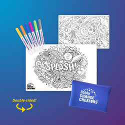 LITTLE CHANGE CREATORS SILICONE MAT COLOURING SET- SPLASH