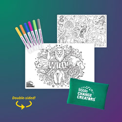 LITTLE CHANGE CREATORS SILICONE MAT COLOURING SET - WILD