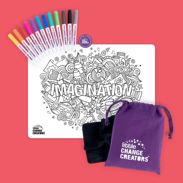 LITTLE CHANGE CREATORS SILICONE MAT COLOURING SET- IMAGINATION
