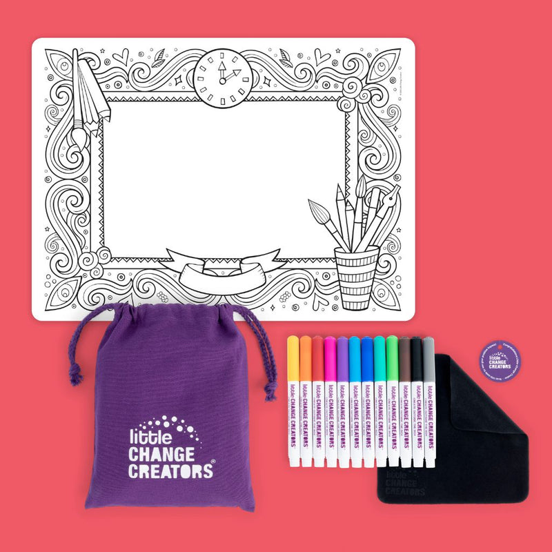 LITTLE CHANGE CREATORS SILICONE MAT COLOURING SET- IMAGINATION