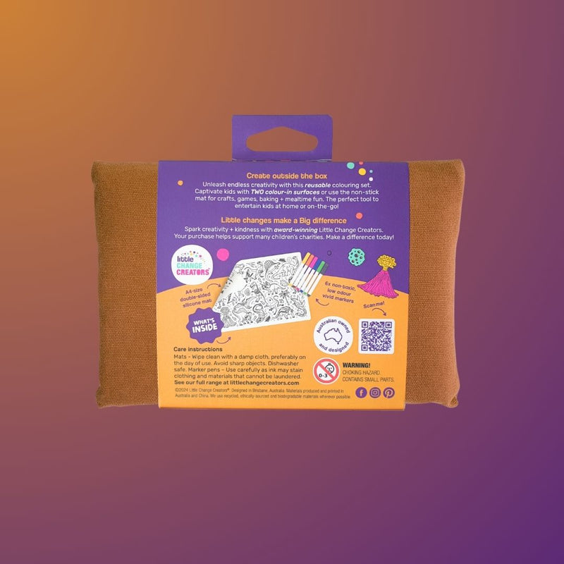 LITTLE CHANGE CREATORS SILICONE MAT COLORING SET- ROAR