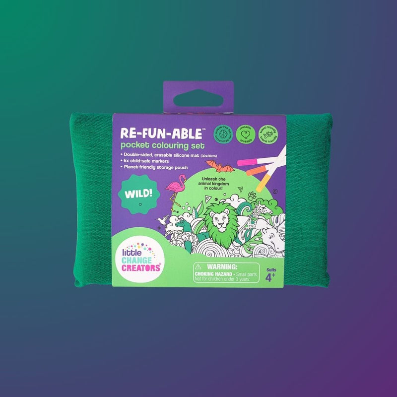 LITTLE CHANGE CREATORS SILICONE MAT COLOURING SET - WILD