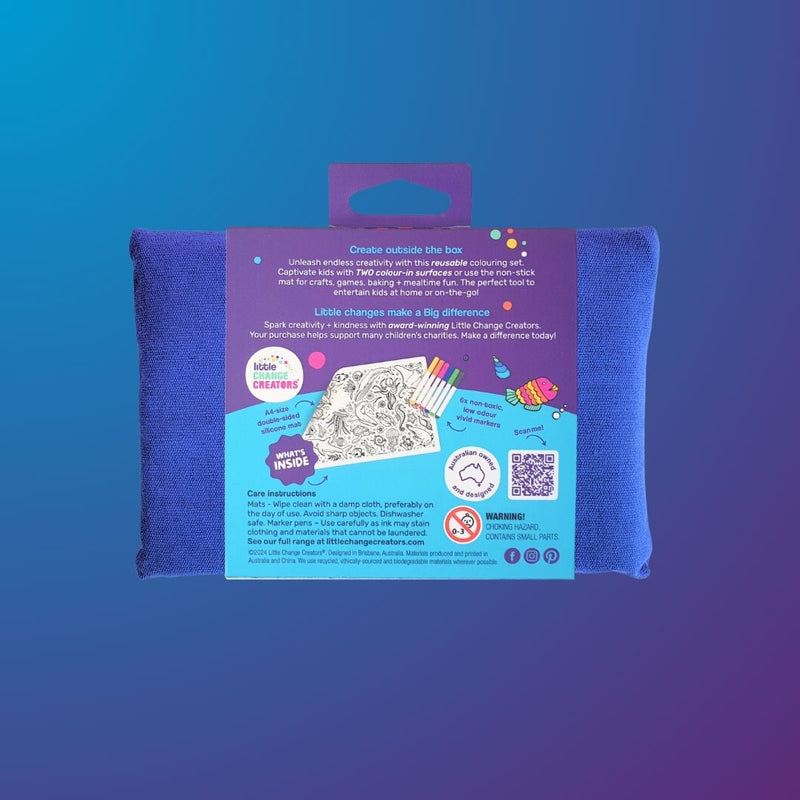 LITTLE CHANGE CREATORS SILICONE MAT COLOURING SET- SPLASH