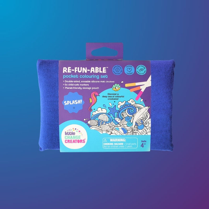 LITTLE CHANGE CREATORS SILICONE MAT COLOURING SET- SPLASH